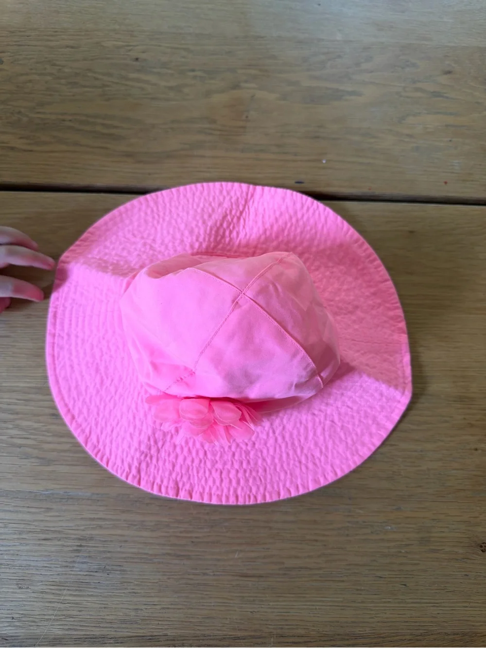 Carter's Bright Pink Sun Hat with Flower Accent